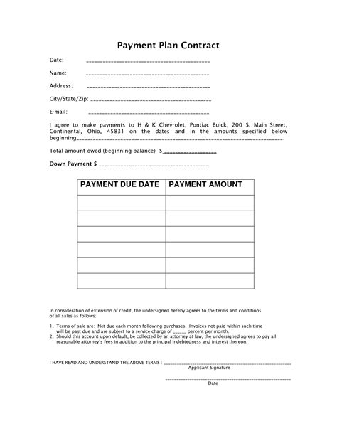 Payment Contract Free Printable Documents