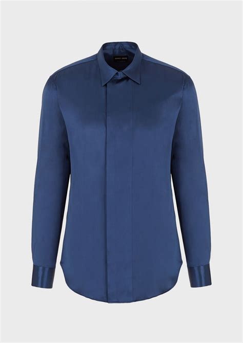 Pure Silk Shirt Man Giorgio Armani