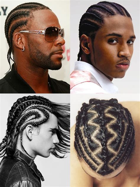 Part your hair in four pieces and create french braids that you will meet in a low pony. Pin on Dudes‍‍♂️