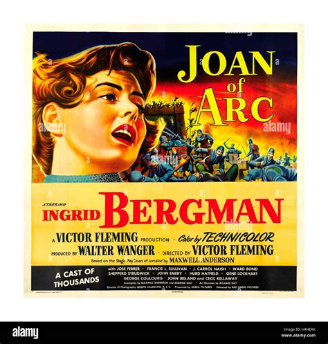 Epic 1948 Vintage Póster De Película De Ingrid Bergman Como Juana De
