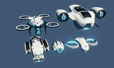 3d Model Collection Sci Fi Drones Vr Ar Low Poly Cgtrader