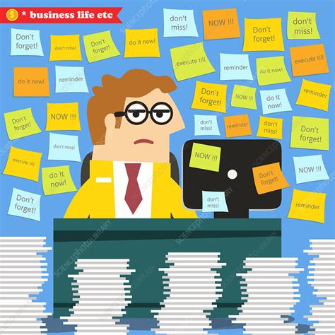 Overworked Businessman Illustration Stock Image F0196814