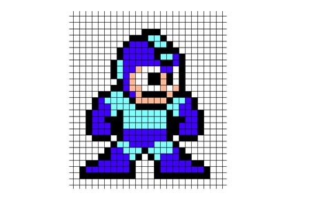 Megaman Pixel Art Grid New Concept