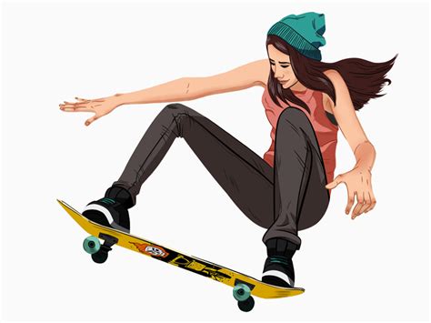 Skateboard Chick By Elina Novak Skateboard Photos Skateboard Design Skateboard Girl Skater
