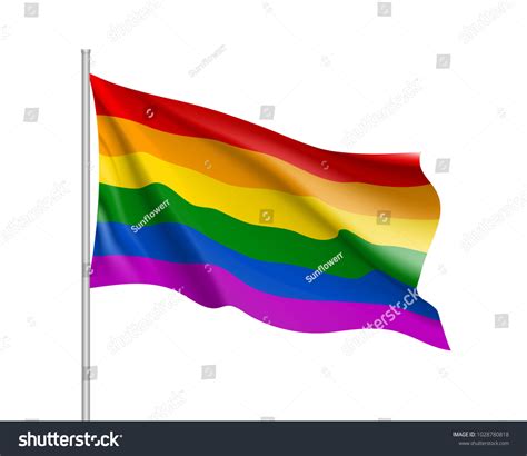 Rainbow Waving Flag Movement Lgbt Realistic Stock Vector Royalty Free