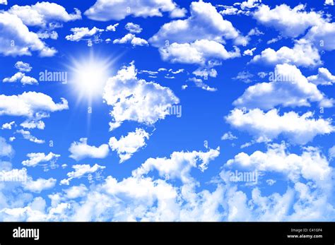 Blue Sunny Cloudy Sky Stock Photo Alamy