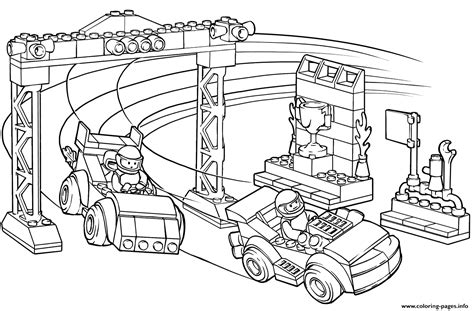 Inspirational bible verses coloring pages. Lego Junior Race Car Competition Coloring Pages Printable
