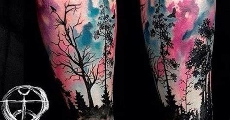 60 Awesome Watercolor Tattoo Designs Forest Tattoos