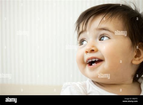 Baby Girl Smiling Portrait Stock Photo Alamy