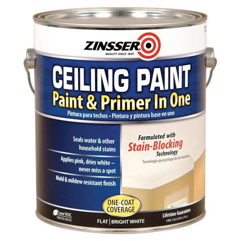 Reviewed by the trade and home improvers. Zinsser 1 gal. Ceiling Paint and Primer in One (Case of 2 ...