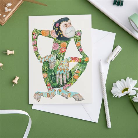Watercolour Painting Of A Monkey By Daniel Mackie Printed On High