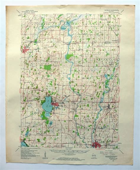Waterloo Wisconsin Vintage Original Usgs Topo Map 1959 Etsy