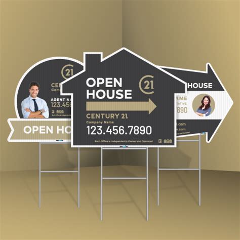 Century 21 Directional Signs Printing Shaped Agent Print