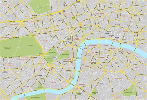 Central London map - royalty free, editable vector map - Maproom