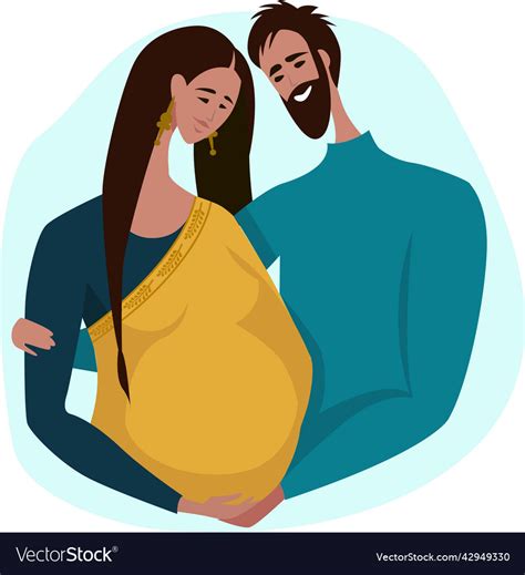 pregnant woman with her husband royalty free vector image