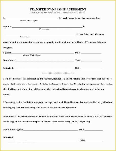 Free Co Ownership Agreement Template Printable Templates
