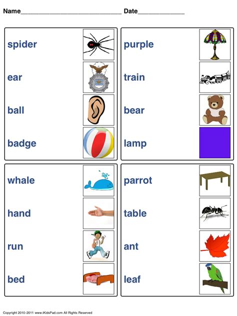 Download and print worksheets for teaching rhyming skills. Free Printable Kids Word matching Games | Fun worksheets ...
