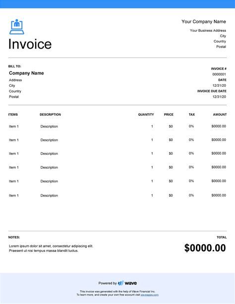 It Consulting Invoice Template Wave Invoicing