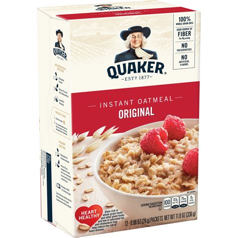 Quaker Instant Oatmeal Original 098 Oz 12 Packets