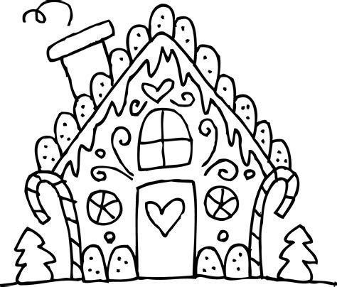 Gingerbread Man And House Coloring Page
