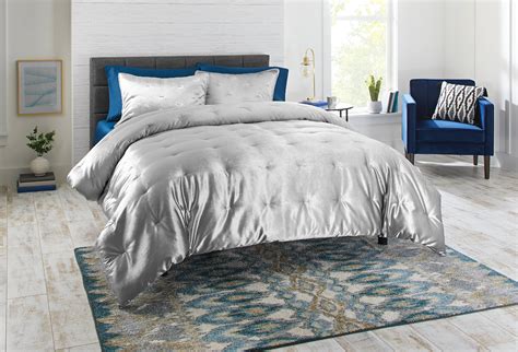 Soft silky satin solid silver bedding set. Better Homes & Gardens Velvet Pintuck Silver 2-Piece ...