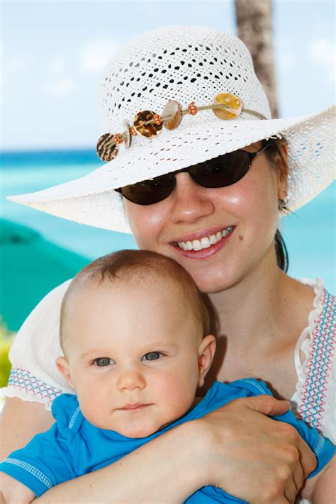 Mother And Baby On Summer Holiday Free Stock Photo Public Domain Pictures