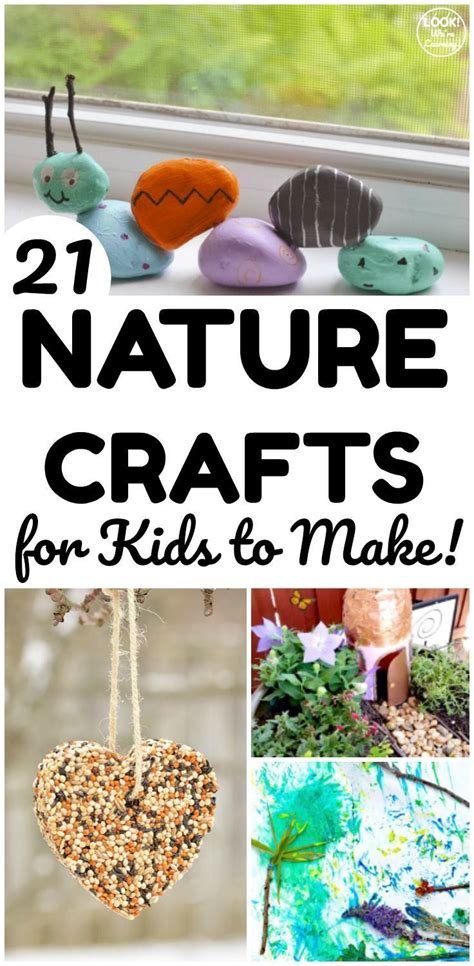 21 Easy Nature Crafts For Kids Look Were Learning In 2020 Summer