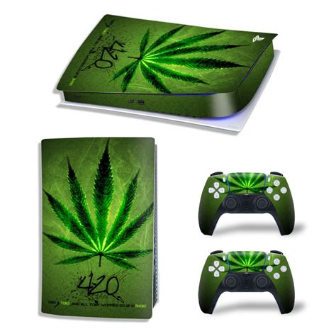 Ps5 Skin Green Herb Weed 420 Vinyl Decal Full Wrap Cover Etsy