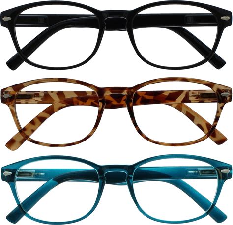 The Reading Glasses Company Special 3 Pack Mix Offer Sea Blue Brown Tortoiseshell Black Womens