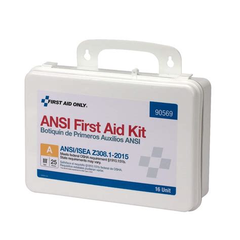 Pac Kit By First Aid Only 16 Unit Ansi A First Aid Kit Plastic