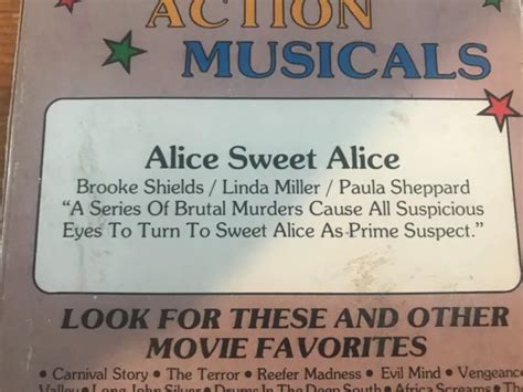 Alice Sweet Alice Starring Brooke Shields ~ Vintage Vhs Tape Horror Slasher Eur 1757