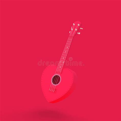 Ukulele Sweet Pink Heart Isolated Stock Illustration Illustration Of