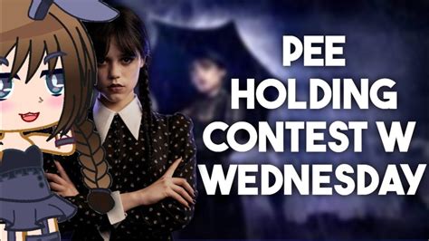 gacha pee holding contest with wednesday addams 🖤 gcmm charlotte gacha girl youtube