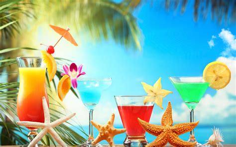 Cocktail On The Beach Summer Day Wallpaper Download 5120x3200