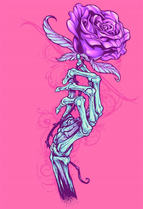 Skeleton Hand With Rose Digital Art By Flyland Designs Pixels