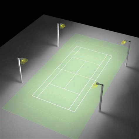 Tennis Court With Pickleball Lines And Proper Lighting