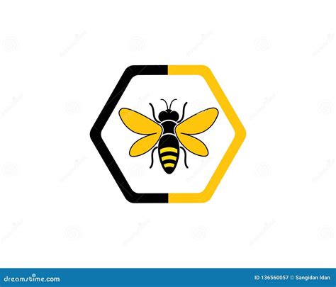 Honey Bee Logo Template Vector Icon Illustration Stock Vector