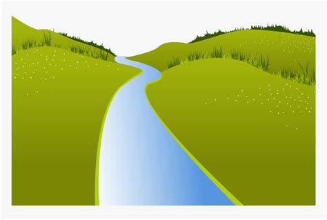 River Landscape Clipart Green Meadow Small River Png Transparent Png
