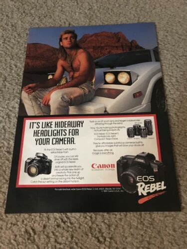 Vintage 1991 Andre Agassi Shirtless Canon Eos Rebel S Camera Poster
