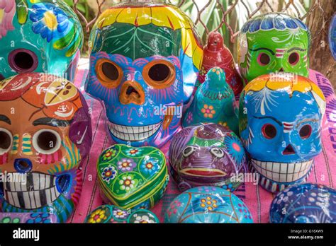 Colourful Painted Ceramic Human Skull Souvenir Ornaments For Sale To