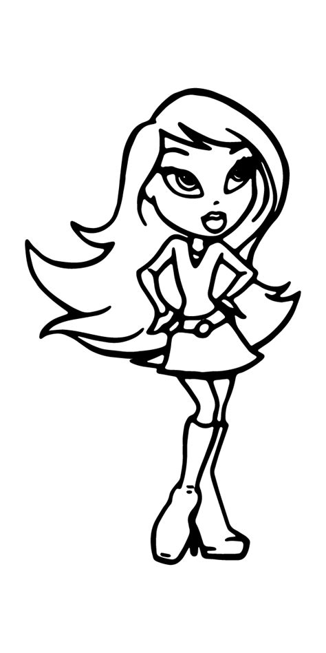 Cheerful Bratz Cheerleading Coloring Page Coloring Page Free Sexiz Pix