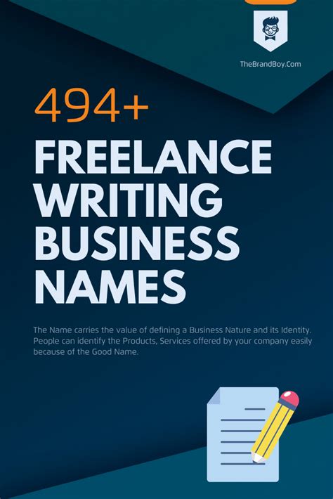 364 Best Freelance Writing Business Names Thebrandboycom