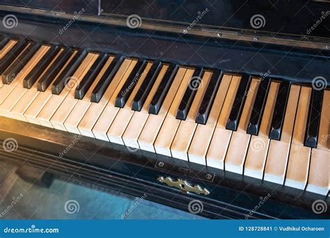Close Up On Old Vintage Piano Keys Stock Image Image Of Macro Light