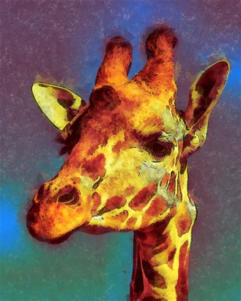 Giraffe Abstract Digital Art By Ernie Echols Fine Art America