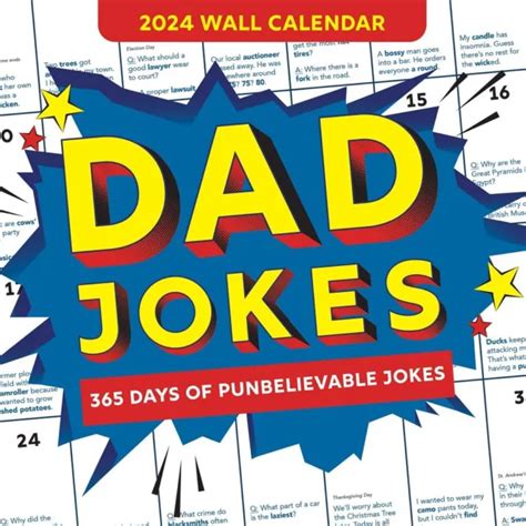 Sourcebooks Dad Jokes 2024 Wall Calendar 1793 Picclick