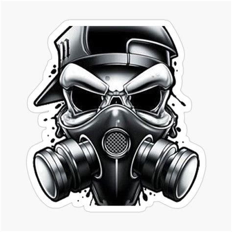 Gas Mask Glossy Sticker By Bad Boys Club Gas Mask Art Gas Mask