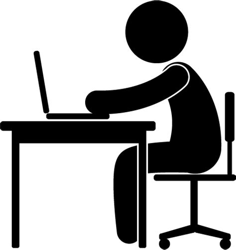 View All Images 1 Person Sitting At Desk Clipart Png Download