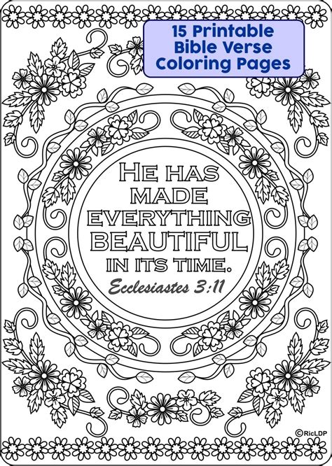 Bible verse coloring pages are printable pages for adults or children with inspiring images on the page that you can color. 15 Printable Bible Verse Coloring Pages | RicLDP Artworks ...