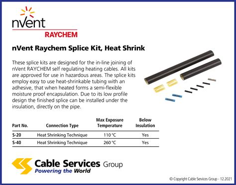 Nvent Raychem Splice Kit Heat Shrink Cable Services