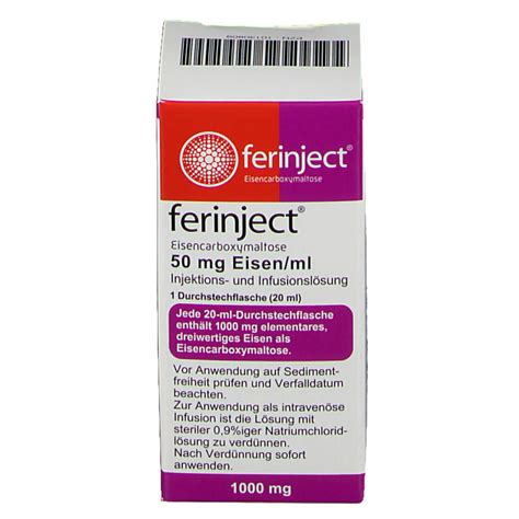 Ferinject is an intravenous iron preparation, a medicine that is given in the treatment of iron deficiency conditions. ferinject® 50 mg 1X20 ml - shop-apotheke.com